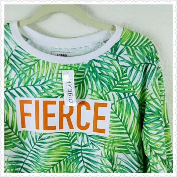 Tropical Print FIERCE graphic sweatshirt! NWT Sz M - Picture 3 of 7